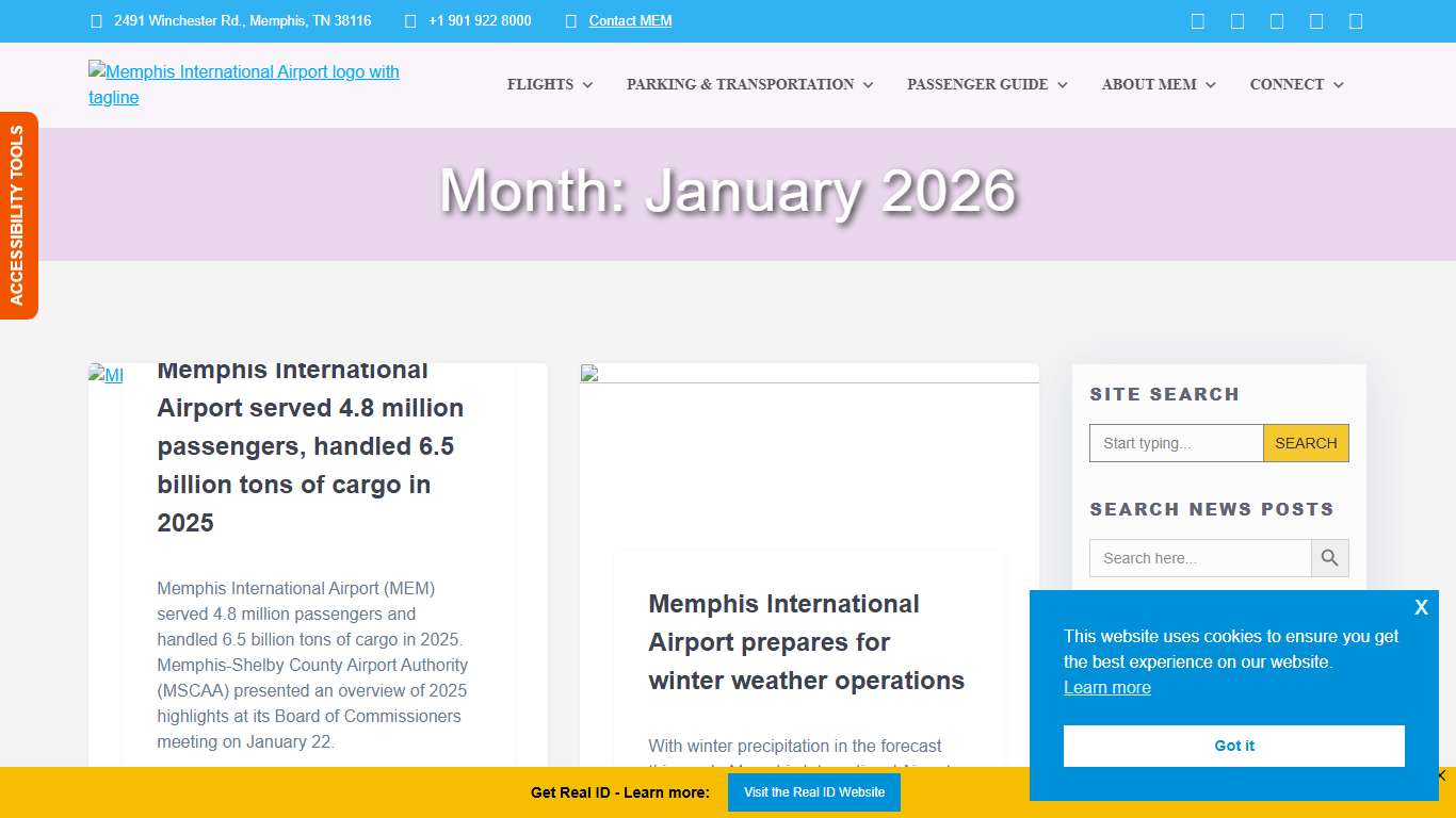 January 2026 – Memphis International Airport – MEM